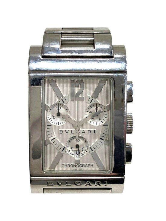 Bvlgari Rettangolo Watch SS Quartz Silver Dial main image 9